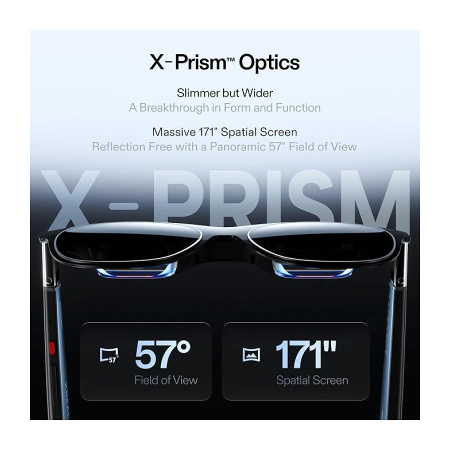 XREAL One Pro AR Gözlük, X1 İşlemci, 57° FOV 171" 120Hz FHD Ekran, Bose Ses, iPhone 17/16/Steam Deck/ROG/Mac/PC/Android/iOS Uyumlu XR Gözlük L (IPD 66-75mm)