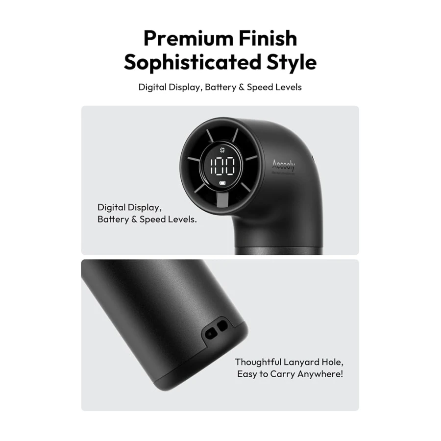 Aecooly Taşınabilir Taşınabilir Fan, Güçlü Turbo Mini Fan, 19000 RPM Yüksek Hızlı Aero Pro, 15H Maksimum Soğutma Süresi, 6 Hız Alüminyum Kasa, Cep Şarj Edilebilir Kişisel Küçük Seyahat