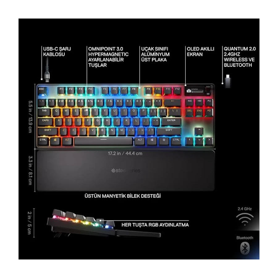 SteelSeries Apex Pro TKL Wireless Gaming Klavye Gen 3 - UK