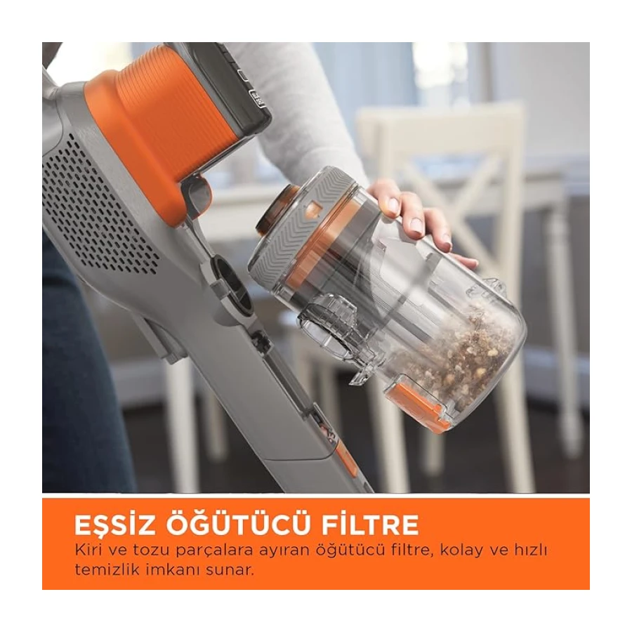 Black+Decker BHFEV182C 4'ü 1 Arada Kablosuz Dikey Süpürge (18 V, 2.0 Ah, To, Elektrikli Fırça Başlığı, Dar Aralık Aparatı, Şarj Cihazı ve Duvar Askısı Dahil)