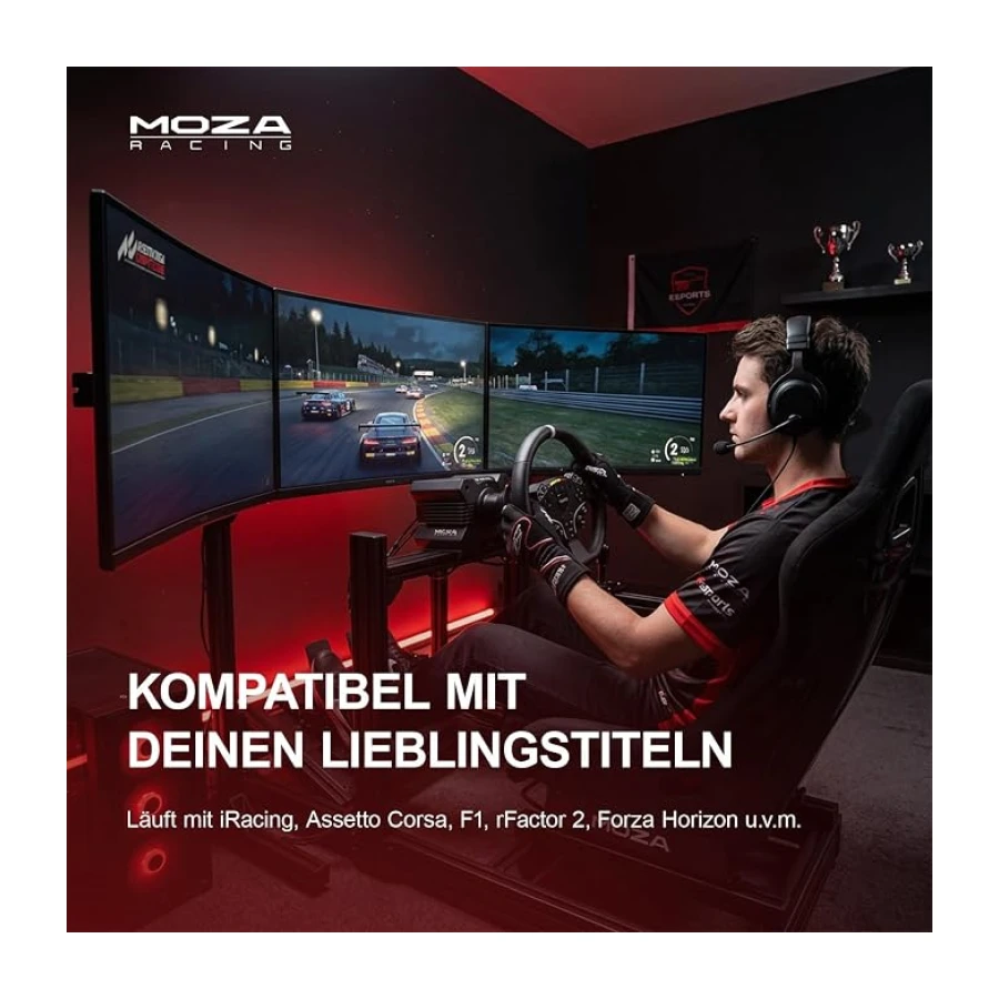 MOZA R3 Racing Bundle, 3.9Nm Direct Drive Simracing Seti, 11" Direksiyon, Pedal ve Masa Kelepçesi, PC/Windows Uyumlu, Bulut Kontrol Sistemi