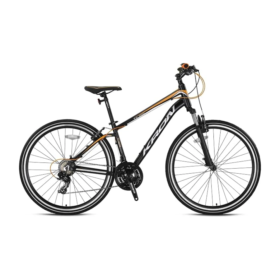 KRON TX 100 - 28" Trekking - 18' - 21 Vites - V.B. - Mat Siyah-Gri/Turuncu Bisiklet
