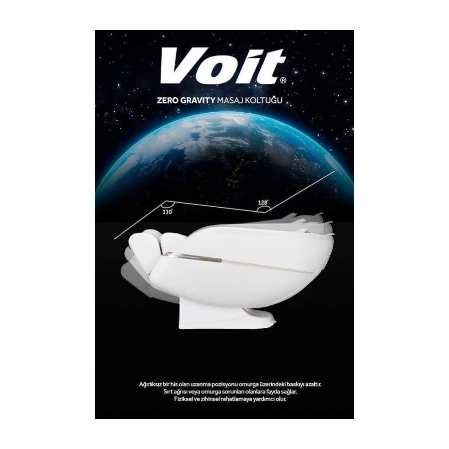 Voit Zero Gravity Masaj Koltuğu, 4D Masaj, Bluetooth Hoparlör, 2 Yıl Garantili