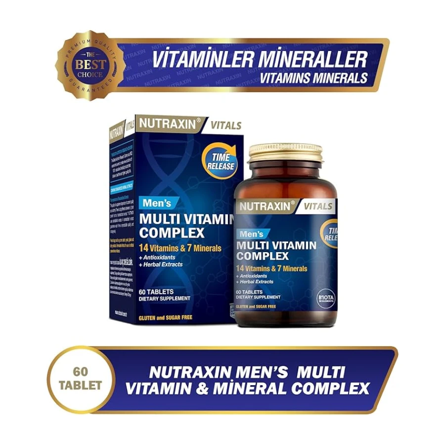 Nutraxin Men's Multi Vitamin Complex 60 Tablet Takviye Edici Gıda