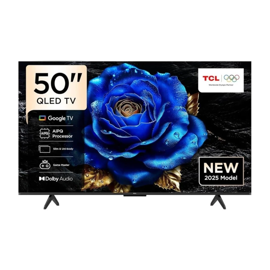 TCL 50T6C, 50 inç 127 Ekran, 4K Ultra HD, QLED TV, Google TV, 2025 Model