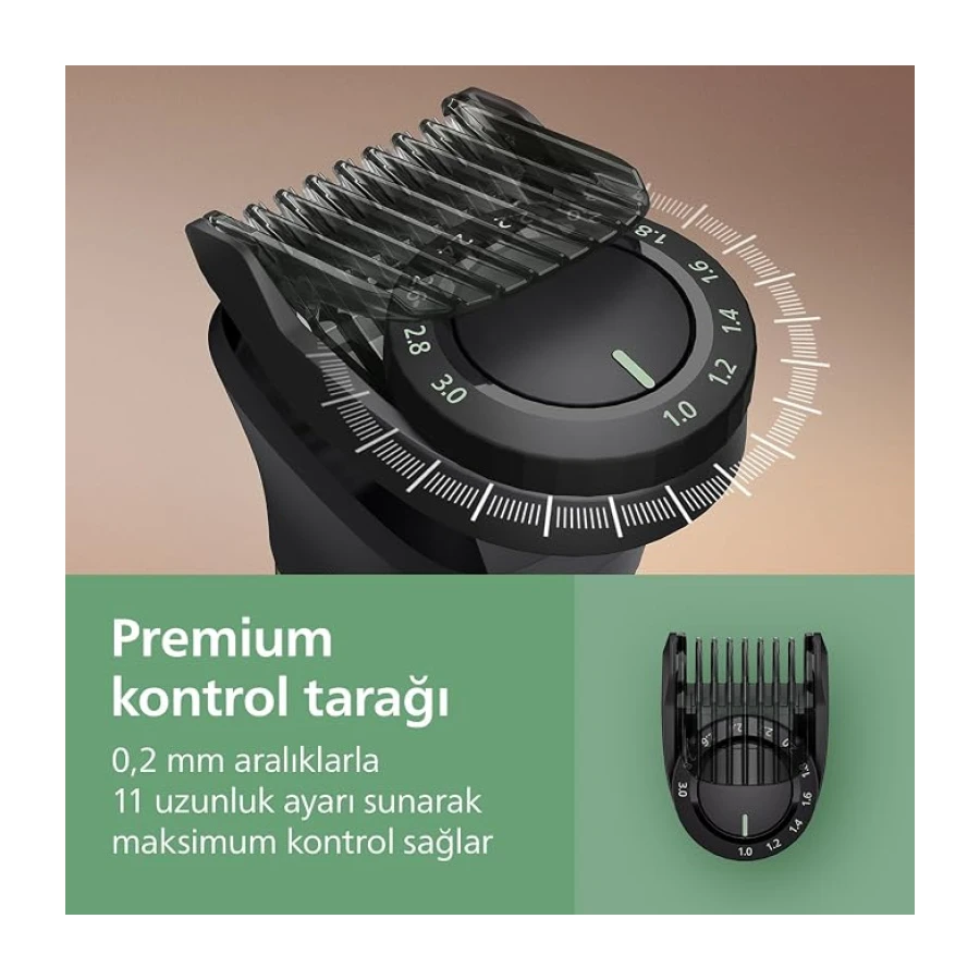 Philips All-in-One Trimmer 7000 Serisi, 13'ü 1 Arada Erkek Bakım Seti, BeardSense Teknolojisi, 120 Dakika Çalışma Süresi, MG7922/15