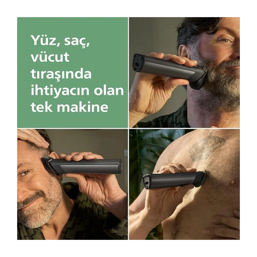 Philips All-in-One Trimmer 7000 Serisi, 13'ü 1 Arada Erkek Bakım Seti, BeardSense Teknolojisi, 120 Dakika Çalışma Süresi, MG7922/15