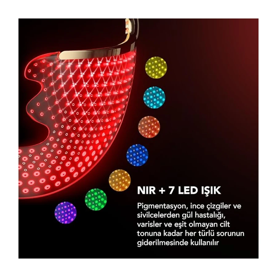 FAQ 202 Gelişmiş 8 Renkli LED Yüz Maskesi + FAQ Glass Skin Yüz Maskesi Seti – Işıldayan Bir Cilt İçin Nemlendirici ve Aydınlatıcı Cilt Bakımı – Rahatlatıcı ve Dengeleyici Yüz Maskeleri