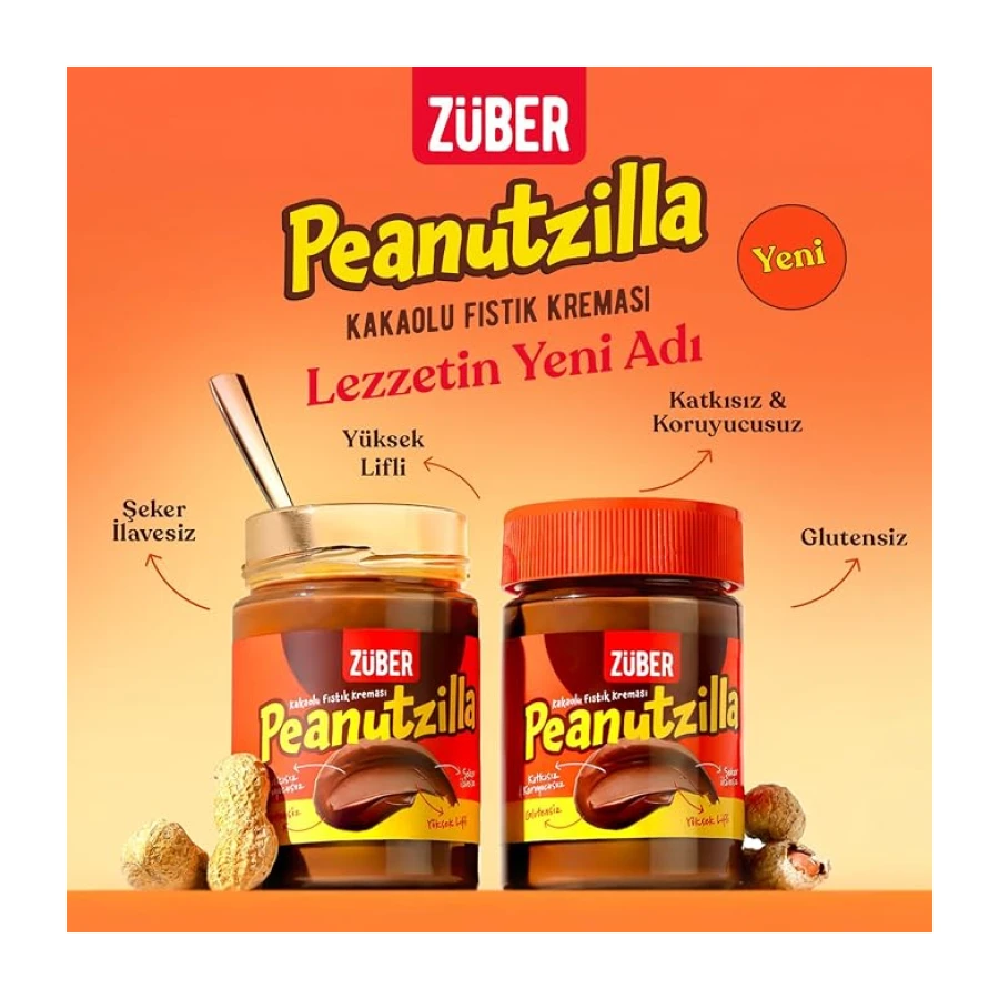 Züber Peanutzilla Kakaolu Fıstık Kreması 315 Gr