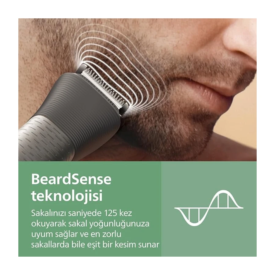 Philips All-in-One Trimmer 7000 Serisi, 13'ü 1 Arada Erkek Bakım Seti, BeardSense Teknolojisi, 120 Dakika Çalışma Süresi, MG7922/15