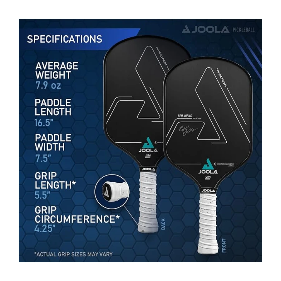 Joola Profesyonel Pickleball Raketleri, Ham Karbon Fiber Yüzey, Falso, Hız ve Kontrol için Tasarlandı, Hyperion, Solaire, Perseus ve Scorpeus, Swift ve Standart Modeller, USAP Onaylı, Turnuva Seviyesi