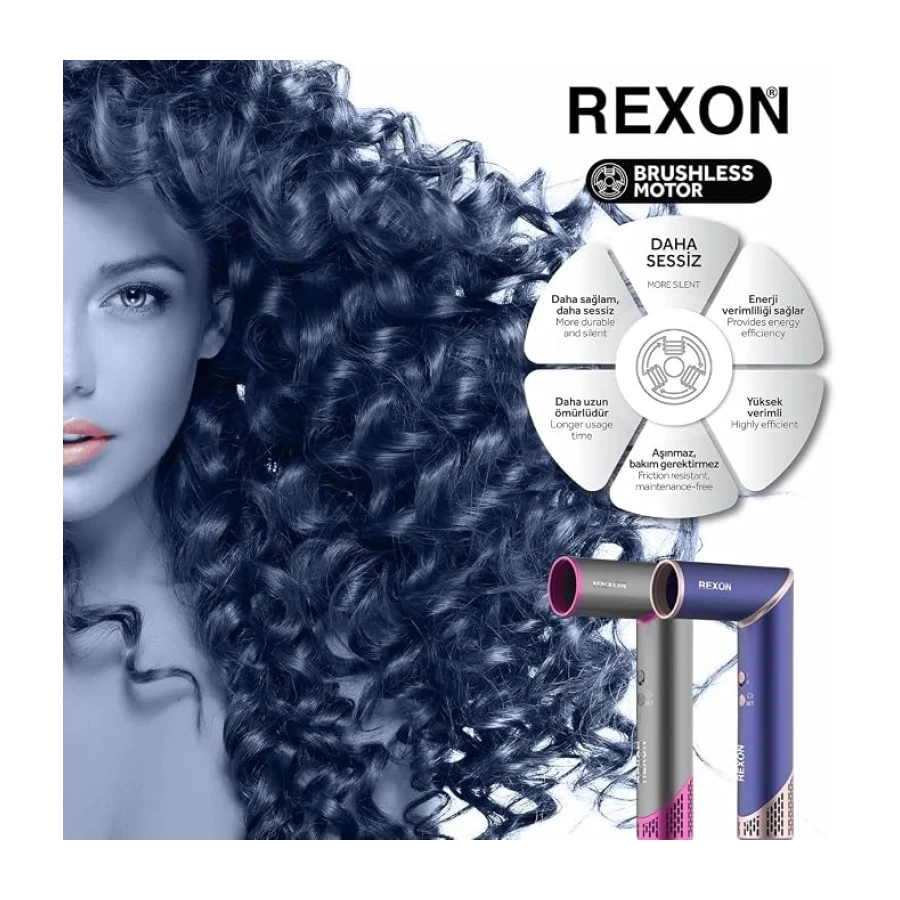 Rexon Flex 10-In-1 Hot Air Wrap Saç Kurutma & Şekillendirme Sistemi, İyon Özellikli