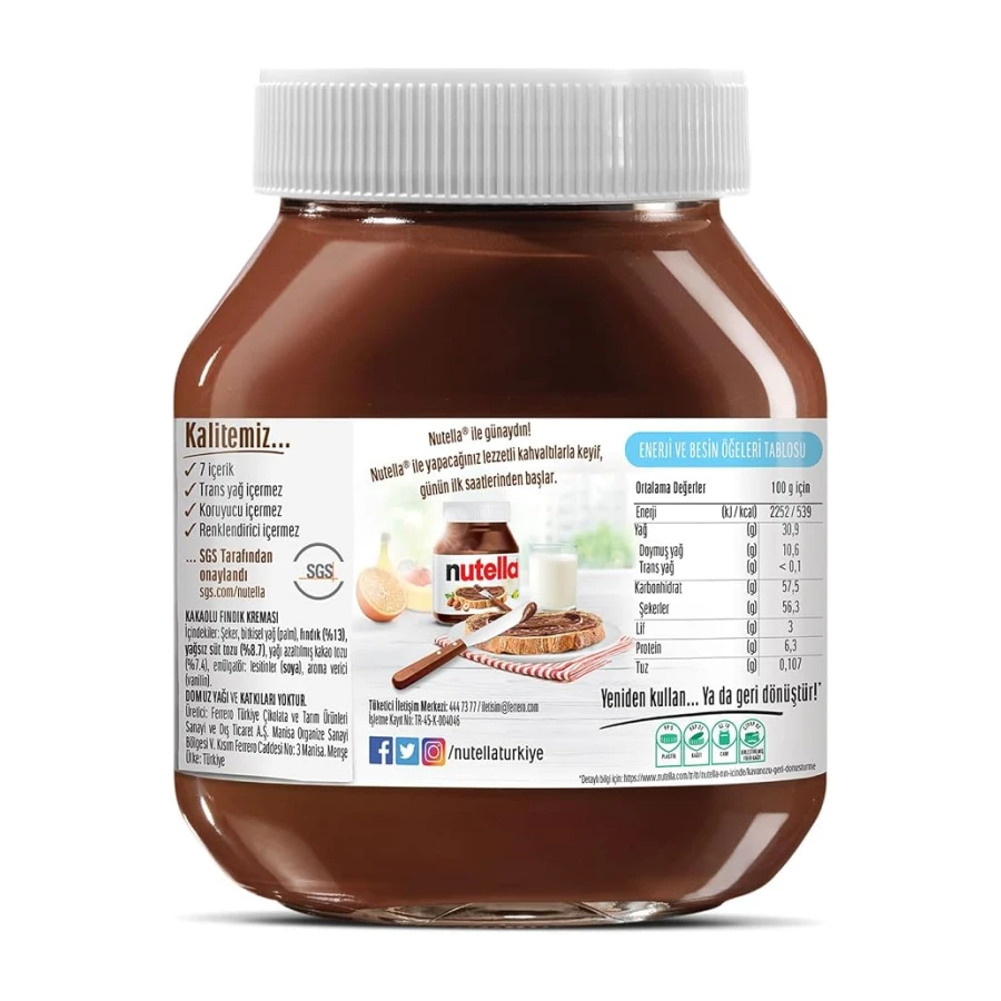 Nutella Kakaolu Fındık Kreması 750 Gr