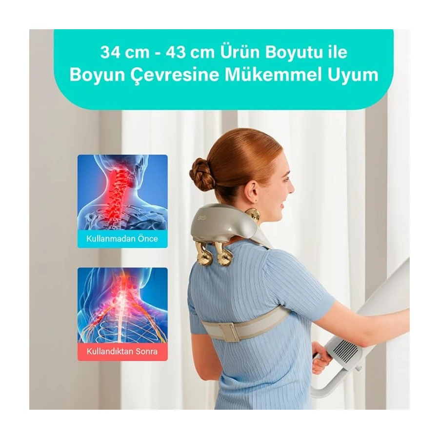 SKG H7 Ultra-E Boyun ve Omuz Masaj Aleti, Geleneksel Shiatsu Masaj Deneyimi, Isı ve Yoğurma Fonksiyonu, Çoklu Masaj Programı, Şarjlı Taşınabilir Kullanım, Yumuşak Dokulu Rahat Tasarım