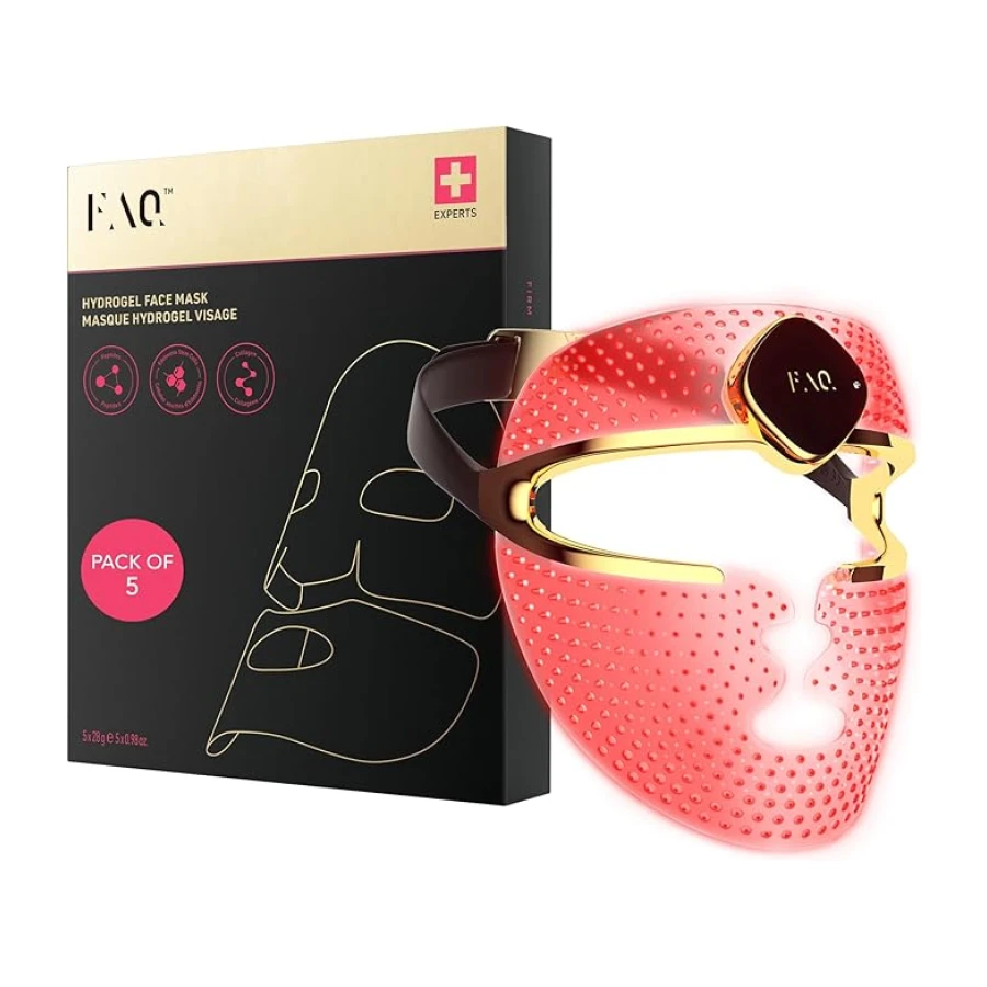 FAQ 202 Gelişmiş 8 Renkli LED Yüz Maskesi + FAQ Glass Skin Yüz Maskesi Seti – Işıldayan Bir Cilt İçin Nemlendirici ve Aydınlatıcı Cilt Bakımı – Rahatlatıcı ve Dengeleyici Yüz Maskeleri