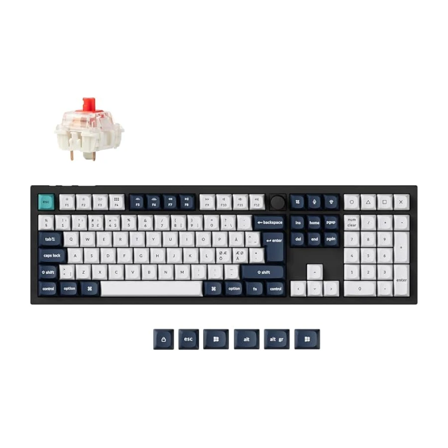 Keychron Q6 Max RGB Full Size Mekanik Red Switch 2.4 GHz Kablosuz İngilizce Siyah Klavye