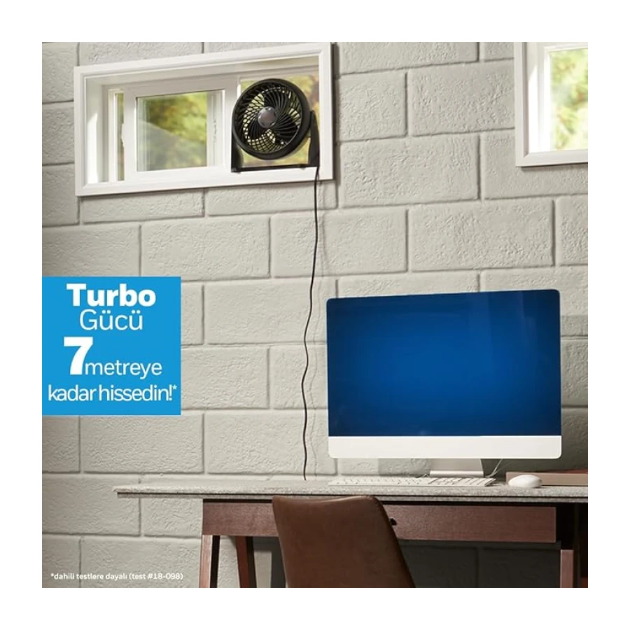 HONEYWELL TurboForce Turbo Vantilatör HT900E, Sessiz Soğutma, 90 Dereceye Kadar Ayarlanabilir Eğim Açısı, 3 Hız Ayarı, Duvara Montaj, Masa Vantilatörü