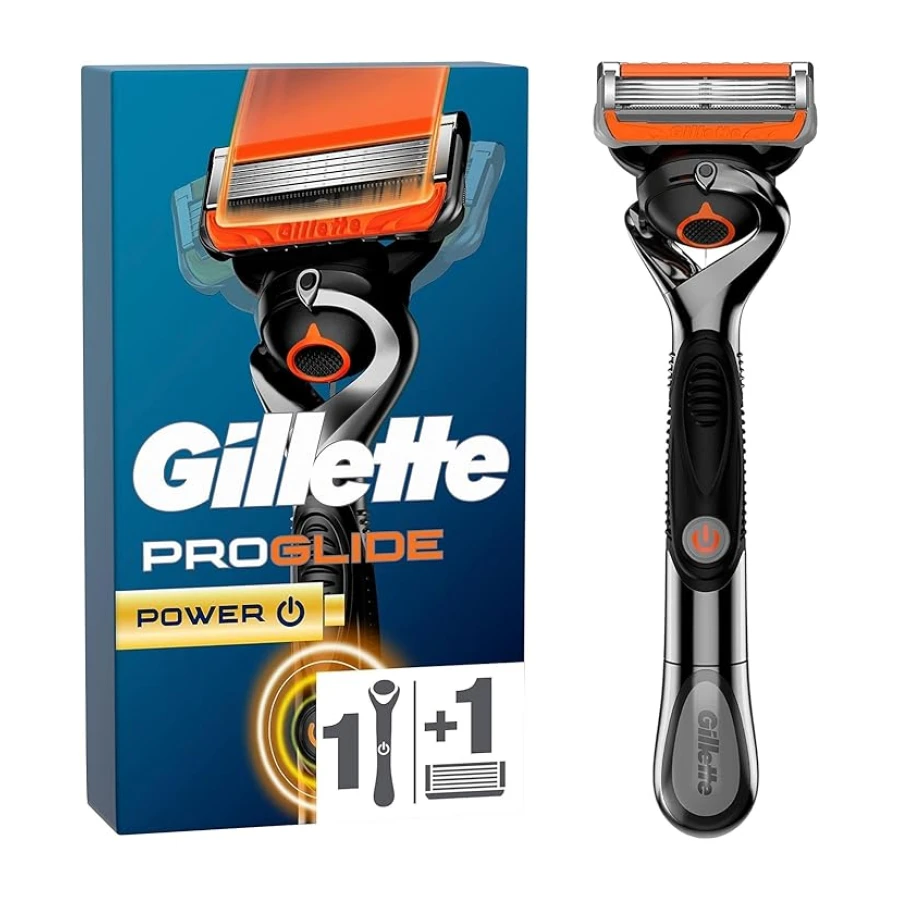 Gillette ProGlide Power erkek ıslak tıraş makinesi, tıraş makinesi + 1 tıraş bıçağı, 5 kat bıçaklı, erkekler için hediye