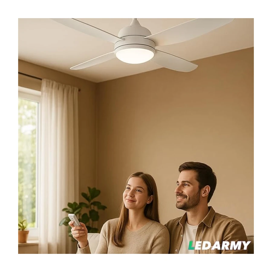 Cata CT-3001 Modern Tavan Vantilatörü Siyah LED Işıklı ve Uzaktan Kumandalı LED Sessiz Motor Şık Tasarım 3 Renk Moduyl