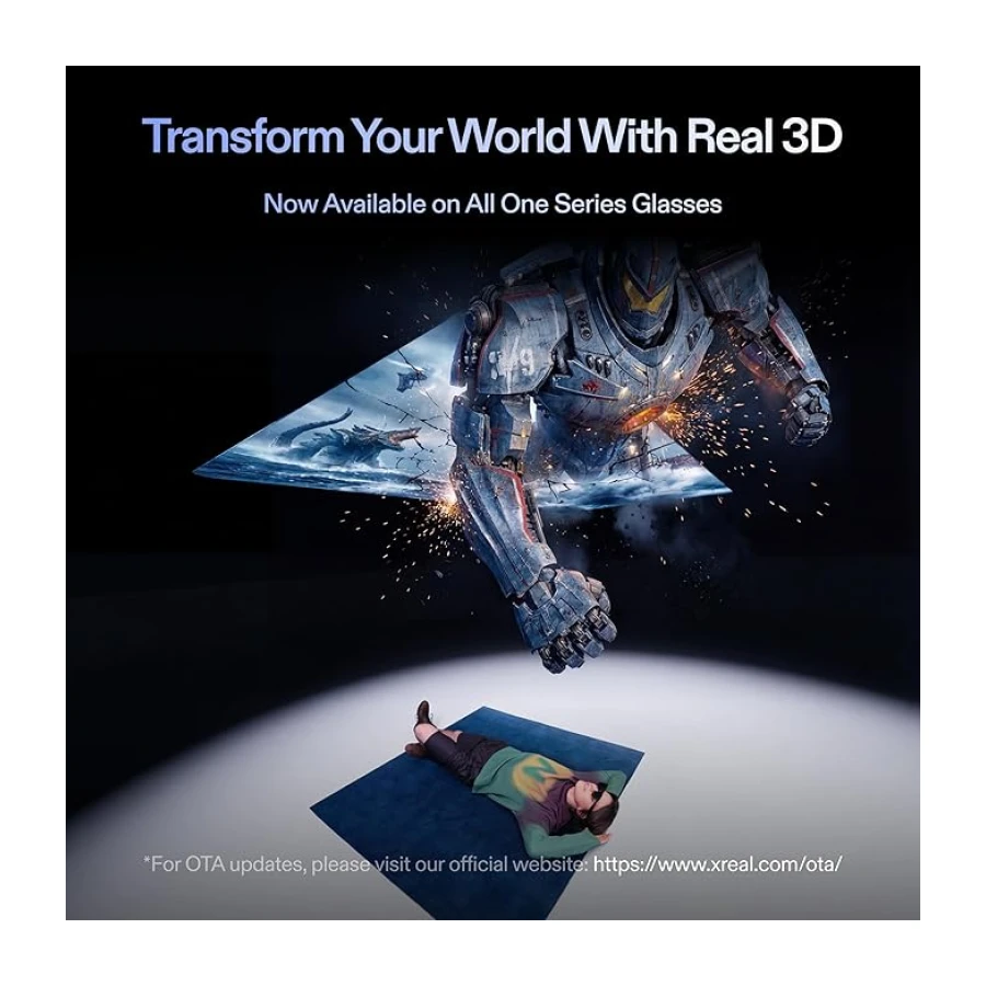XREAL 1S AR/XR Gözlük, 500 inç Sanal Ekranlı Artırılmış Gerçeklik Gözlüğü, 52° FOV, 3DoF Yerli, Gerçek 3D, X1 Çip, USB‑C Uyumlu DisplayPort Cihazları, iPhone 17/16/15, SteamDeck/ROG