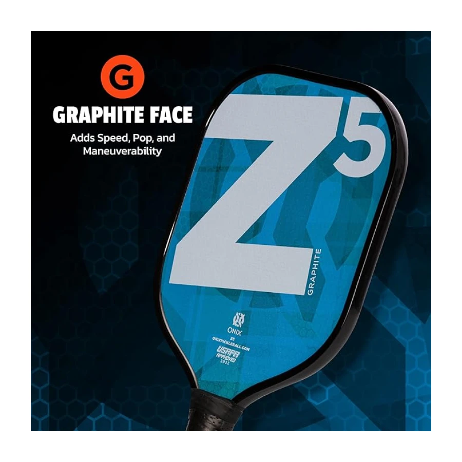 ONIX Pickleball-Paddel aus Kohlefaser, Graphit, Z5, mit gepolstertem Komfortgriff, USA Pickleball zugelassen