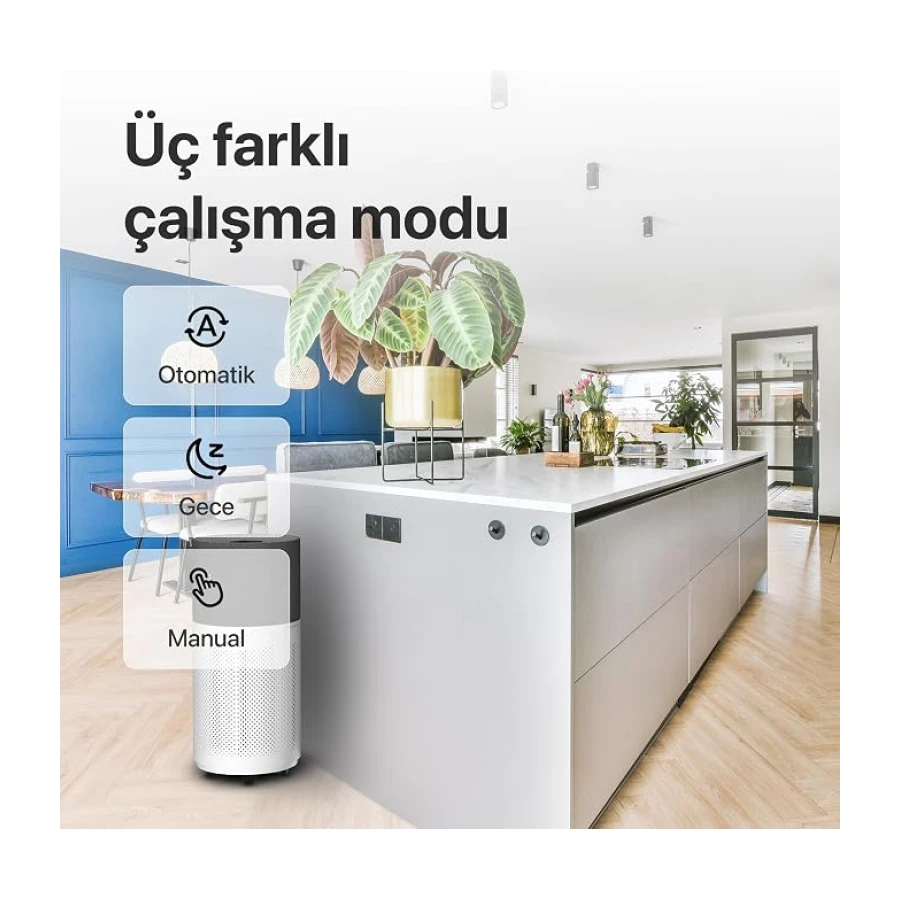 Xenon Smart Hava Temizleyici | Mobil Kontrol Hepa 13 Wifi 550 CADR UVC Göstergeli (Gri) X7420