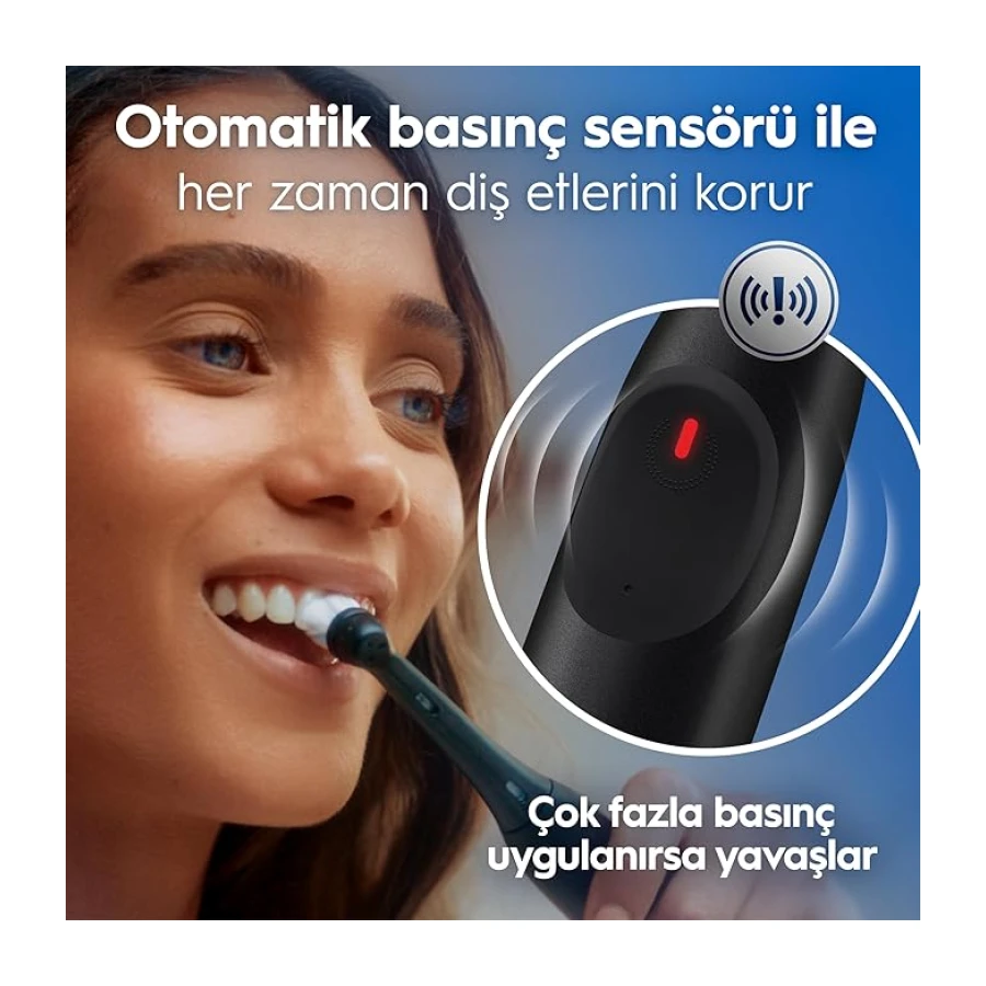 Oral-B iO2 Siyah Şarjlı/Elektrikli Diş Fırçası, 1 Fırça Başlığı, Tek Şarjda 4 Haftaya Varan Kullanım, Seyahat Kabı