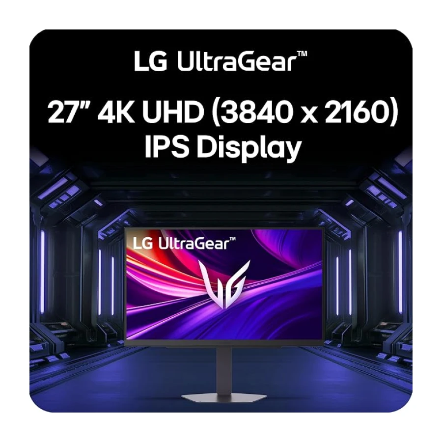 LG 27G810A-B 27 inç Ultragear 4K UHD (3840 x 2160) IPS Oyun Monitörü, Çift Modlu UHD 180Hz veya FHD 360Hz, 1ms, NVIDIA G-Sync, AMD FreeSync Premium, VESA DisplayHDR 400, HDMI 2.1, Siyah