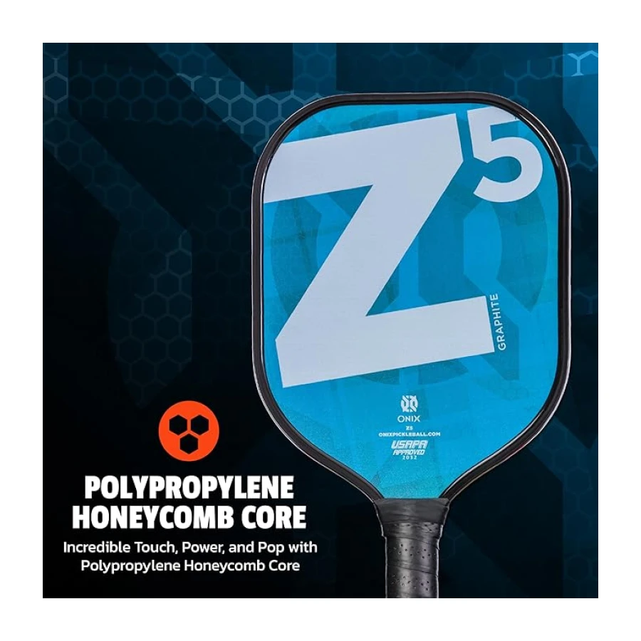 ONIX Pickleball-Paddel aus Kohlefaser, Graphit, Z5, mit gepolstertem Komfortgriff, USA Pickleball zugelassen