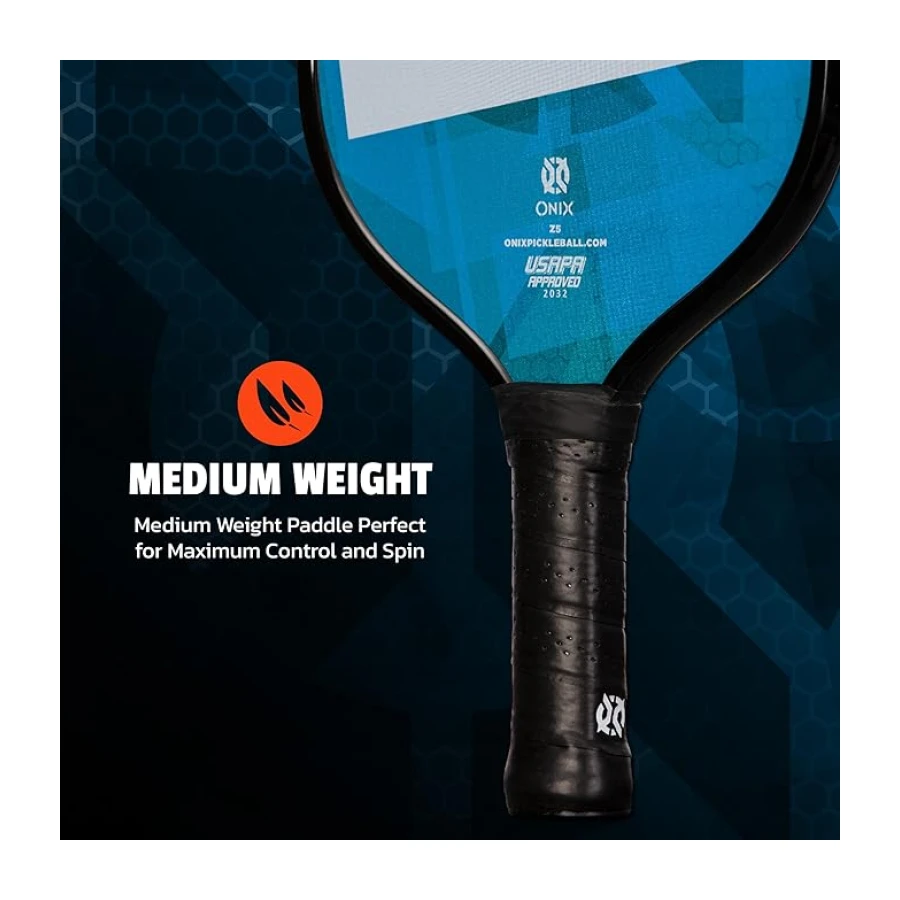 ONIX Pickleball-Paddel aus Kohlefaser, Graphit, Z5, mit gepolstertem Komfortgriff, USA Pickleball zugelassen