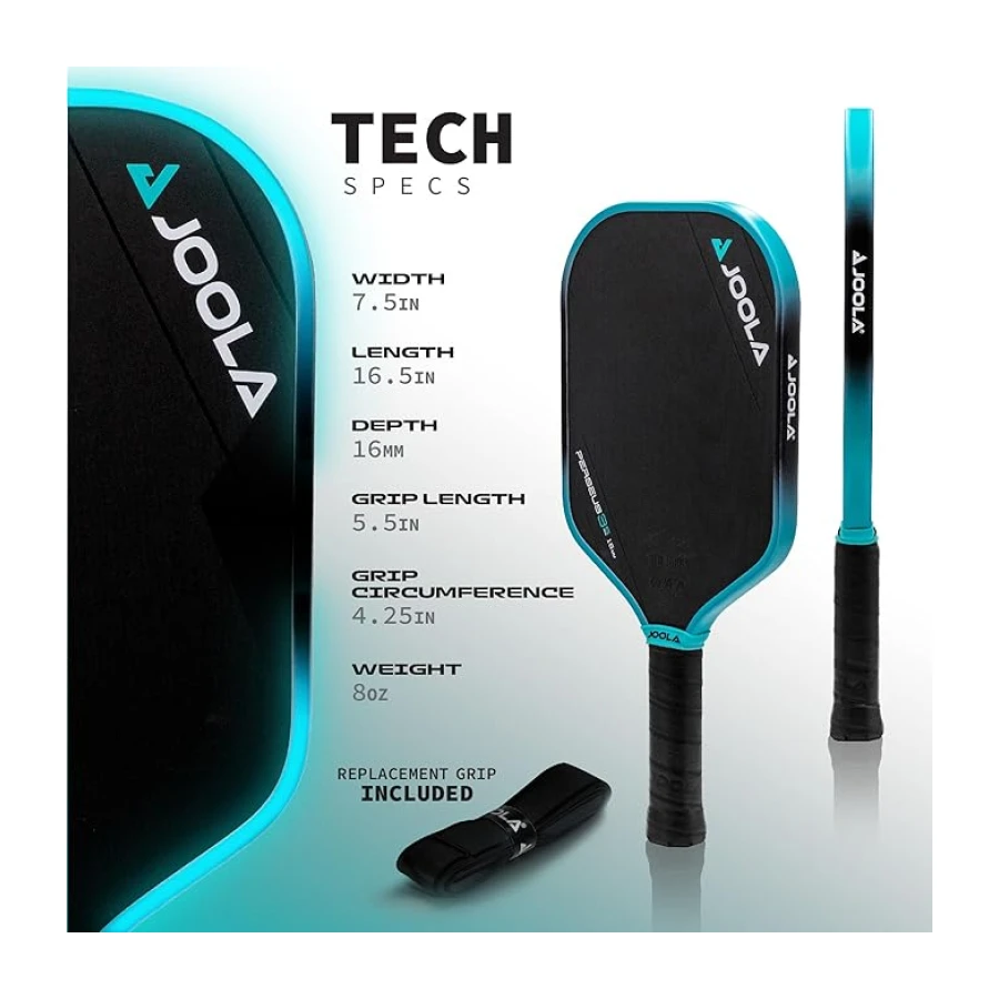 JOOLA Ben Johns Perseus 3S Pickleball Paddle w/Tahrik Çekirdeği - Yüklü Karbon Yüzey Teknolojisi. UPA Onaylandı - Büyük Tatlı Nokta ile Uzatılmış Vücut Şekli. NFC Chip Etkin ve UPA-A Sertifikalı.
