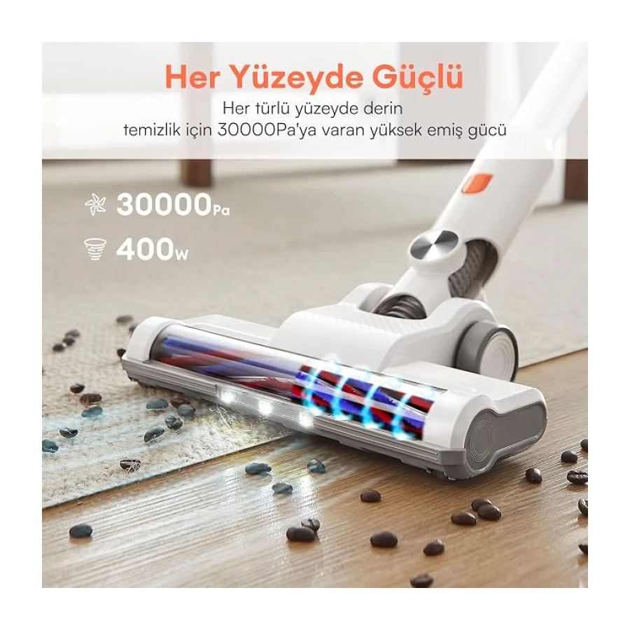 Ultenic U10 Pro Kablosuz Dikey Süpürge, 30000Pa, Beyaz
