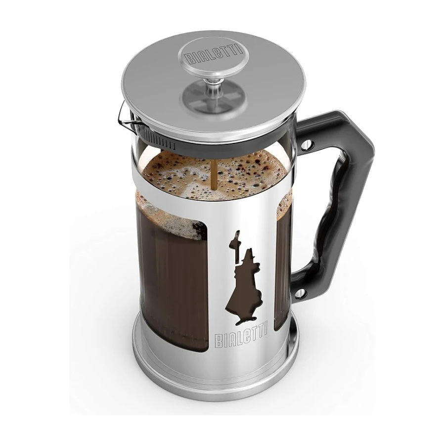 Bialetti - Preziosa French Press: Yaklaşık 350mL kapasiteli kahve hazırlayıcı - 18/10 Paslanmaz Çelik Gövde - Bulaşık Makinesinde Yıkanabilen Borosilikat Cam Sürahi - Paslanmaz Çelik Filtre Sistemi