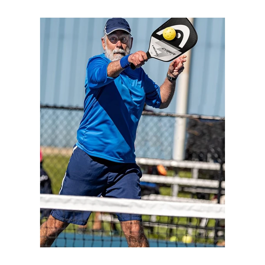 Head Cyber Elite Pickleball Paddle, Fiberglas Yüzey, Siyah/Beyaz Renk, Orta Seviyelere Başlıyor