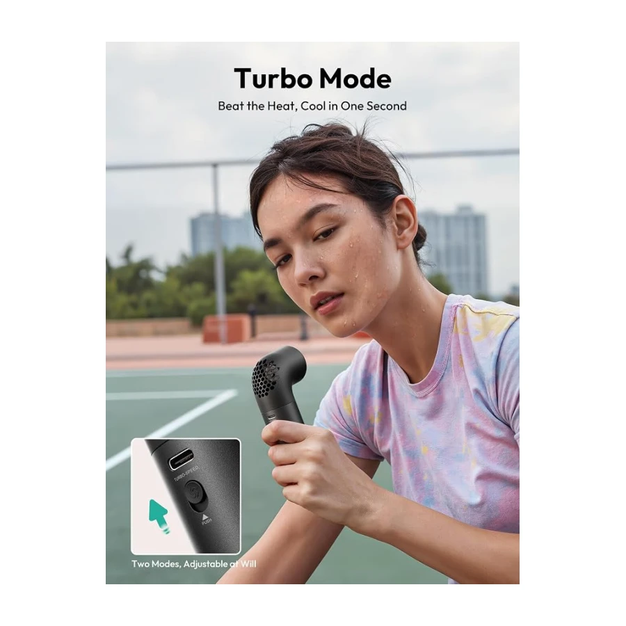 Aecooly Taşınabilir Taşınabilir Fan, Güçlü Turbo Mini Fan, 19000 RPM Yüksek Hızlı Aero Pro, 15H Maksimum Soğutma Süresi, 6 Hız Alüminyum Kasa, Cep Şarj Edilebilir Kişisel Küçük Seyahat