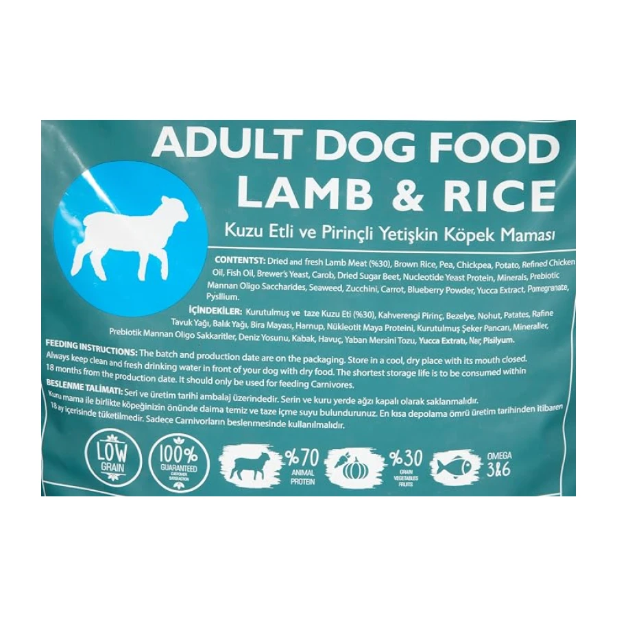 Mystic Az Tahıllı Yetişkin Köpek Maması Kuzulu 15 KG