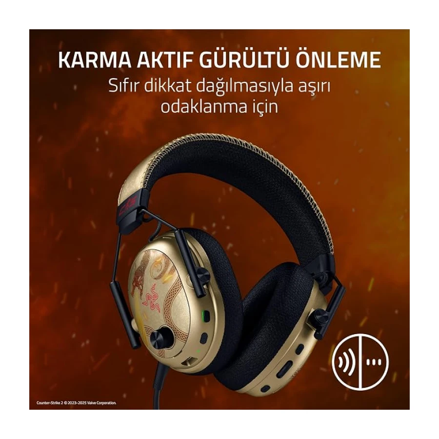 Razer BlackShark V3 Pro CS2 - Gürültü engelleme özelliğine sahip kablosuz kulaklığı - 50mm ses sürücüleri - Çıkarılabilir mikrofon - HyperSpeed 2,4 GHz & Bluetooth - PC/Mac | Dragon Lore