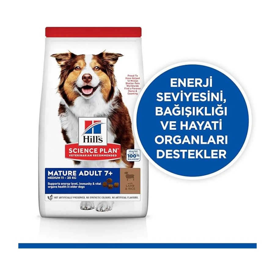 Hill's SCIENCE PLAN Light +7 Yaşlı Orta Irk Kuzulu ve Pirinçli Köpek Maması 14 kg