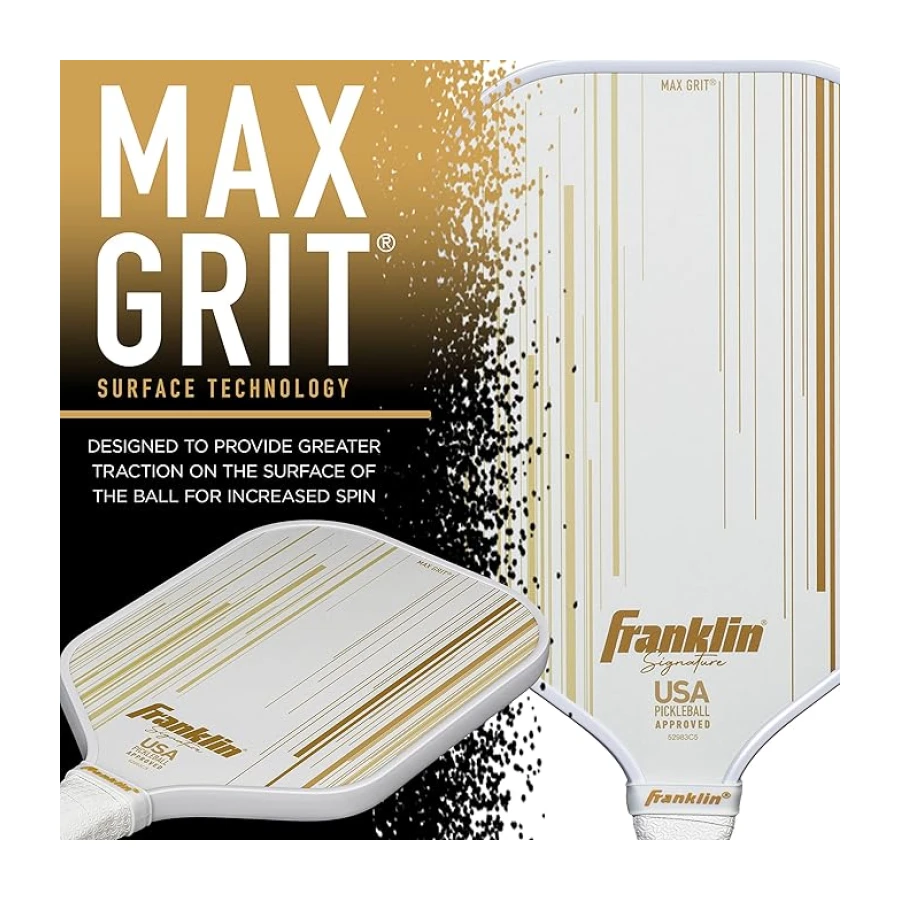 Franklin Sports Pro Pickleball Paddel – Signature Series Pro Pickleball Paddel mit MaxGrit Oberfläche – USA Pickleball (USAPA) zugelassenes Turnier-Pickleball-Paddel