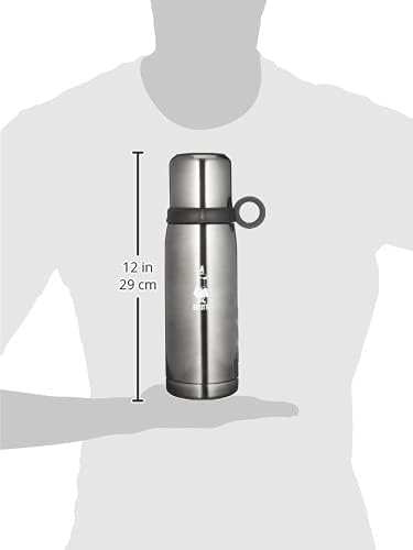 Bialetti - Termos - 460mL - Koyu Gri Renk - Paslanmaz Çelik - Çift Katmanlı - 12 Saat Sıcak 24 Saat Soğuk Tutar - Bardaklı Kapak Özelliği