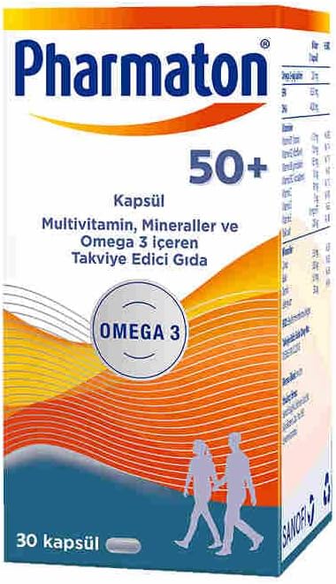 Pharmaton 50 Plus 30 Kapsül - Omega 3, Multivitamin ve Mineraller