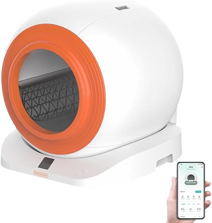 Groove Q-Clean WiFi Otomatik Akıllı Kedi Tuvaleti Turuncu Yeni Versiyon