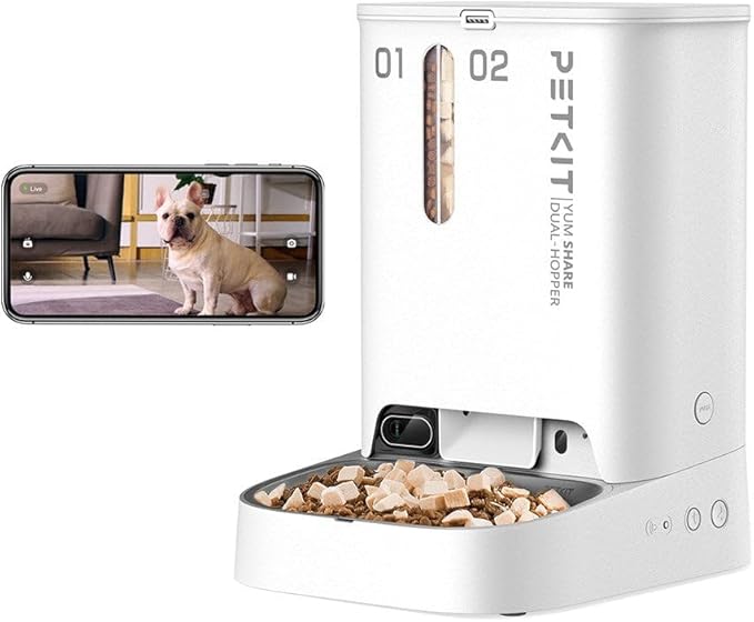 Petkit Yumshare Kameralı Çift Hazneli Akıllı Mama Kabı Beyaz (Resmi Distribütör Garantili)