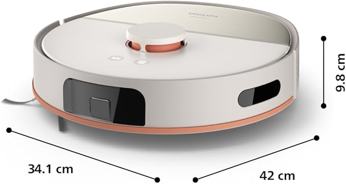 Philips HomeRun 5000 Serisi Robot Elektrikli Süpürge, Çift Döner Mop, Süpürme ve Paspas, 10.000Pa Emiş Gücü, Lazer Çizgi Navigasyon, HomeRun Uygulaması, İpek Beji (XU5000/20)
