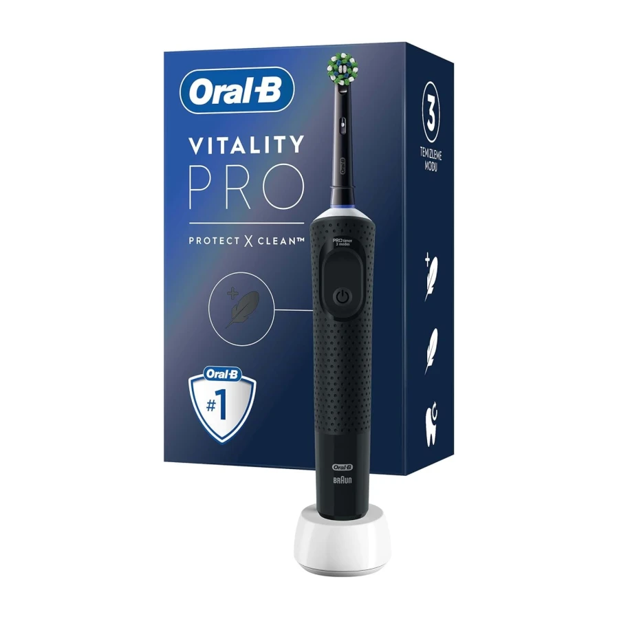 Oral-B Şarjlı/Elektrikli Diş Fırçası Vitality Pro Siyah Koruma ve Temizlik