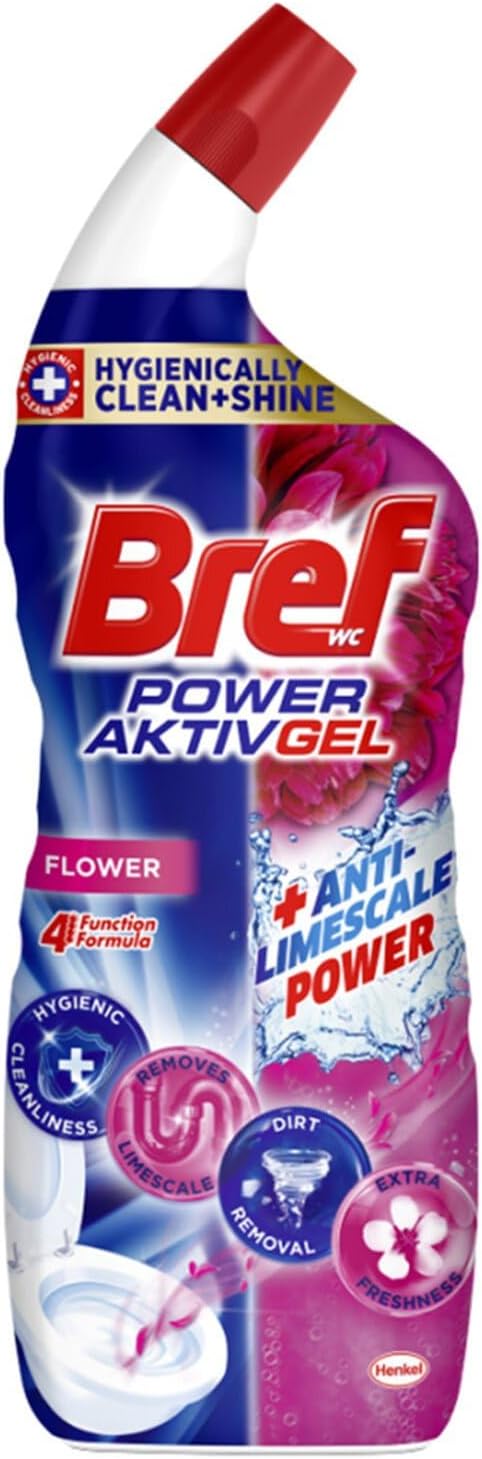 Bref WC Power Aktiv Jel Çiçek Kokulu Tuvalet Temizleyici 1 x 700 ml, Jel Çiçek 700 ml