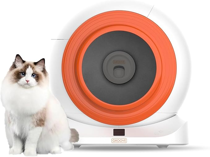 Groove Q-Clean WiFi Otomatik Akıllı Kedi Tuvaleti Turuncu Yeni Versiyon