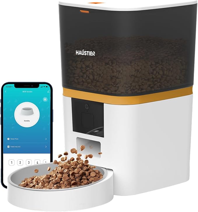 Haustier QQ003-V2 Akıllı Kedi Köpek Otomatik Mama Kabı, Tuya App-Wifi Uzaktan Kontrol, 6lt Hazne