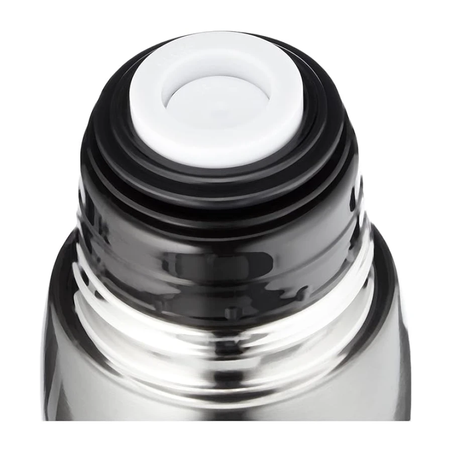 Bialetti - Termos - 460mL - Koyu Gri Renk - Paslanmaz Çelik - Çift Katmanlı - 12 Saat Sıcak 24 Saat Soğuk Tutar - Bardaklı Kapak Özelliği