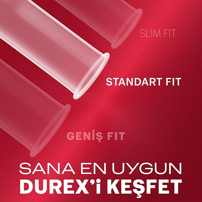 Durex Yakın Hisset İnce Prezervatif 30'lu, Standart Fit